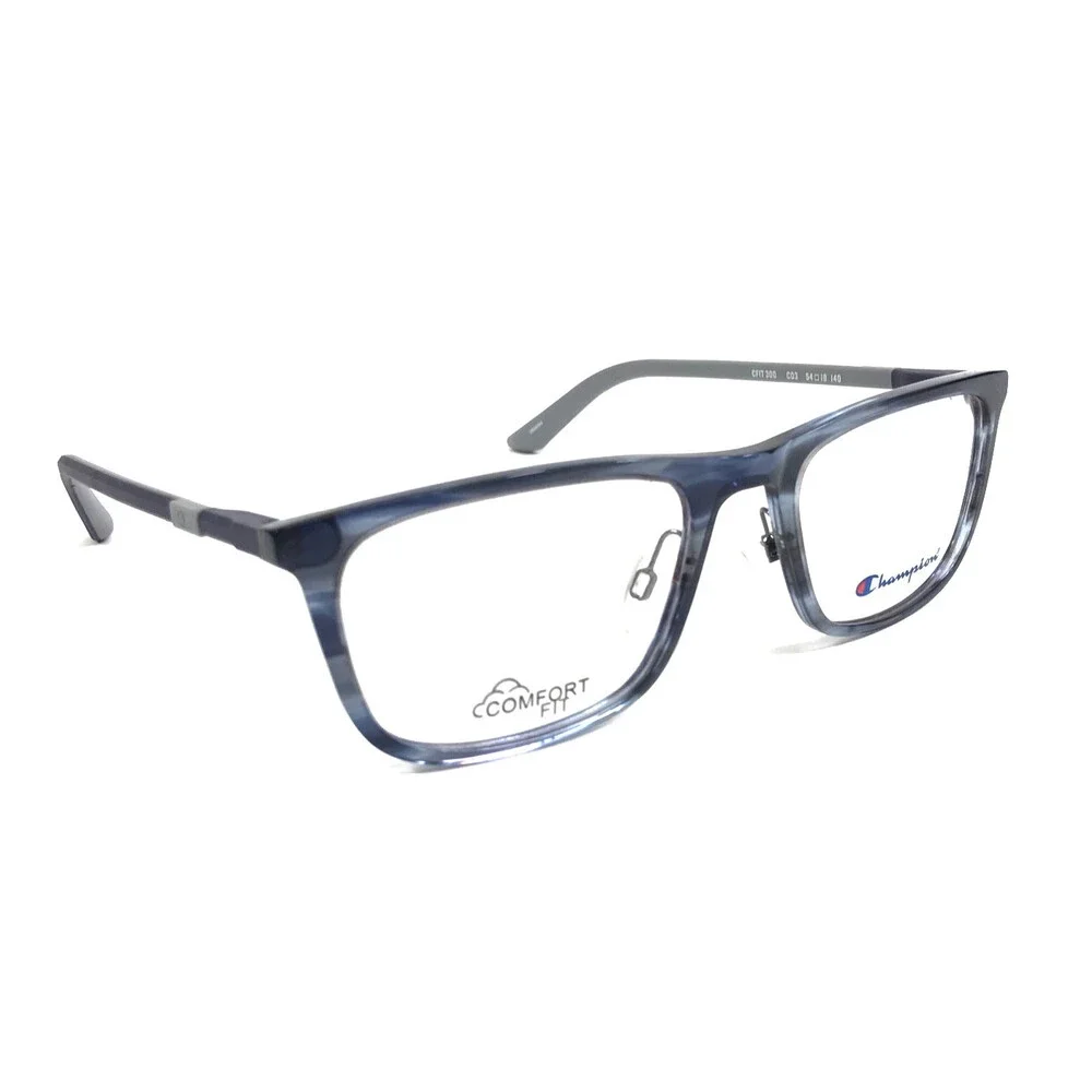 Champion Eyeglasses Frames CFIT 300 C03 Blue Gray Rectangle Full Rim 54-19-140